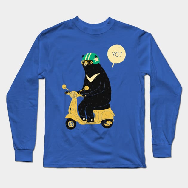 scooter bear Long Sleeve T-Shirt by Louisros